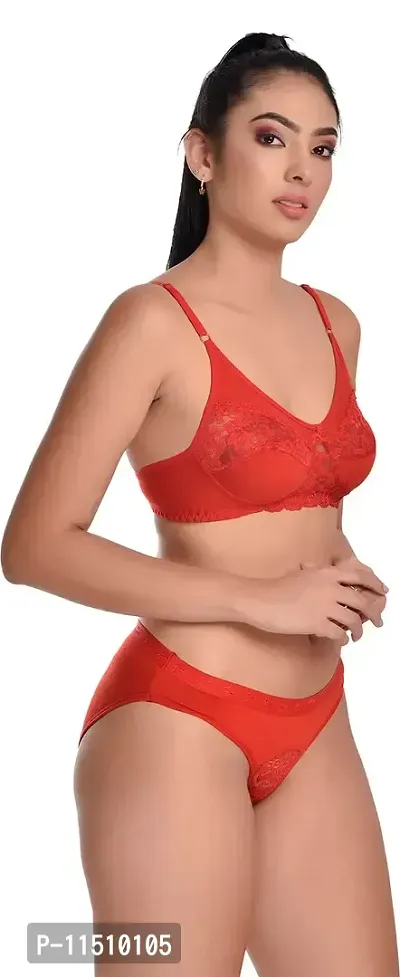 Madam Designer Bra & Panty Set for Women ll Ladies and Girls Lingerie Set Red-thumb2