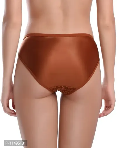 Madam Women's and Girls Lace Bikini Panty (Pack of 1) Brown-thumb3