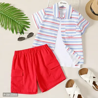 Stylish Cotton Printed T-Shirts with Shorts  Set For Boy