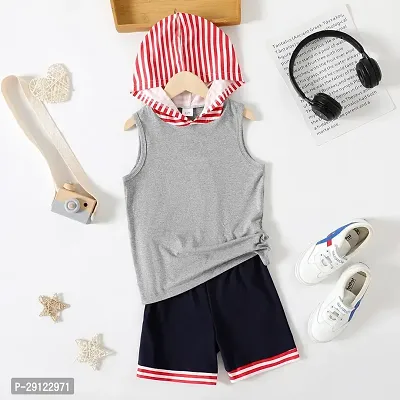 Stylish Cotton Printed T-Shirts with Shorts  Set For Boy