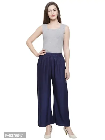 YOLKI PALAZZO PARALLEL PANT,NAVY COLOR,SIZE : XL TO 5XL