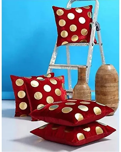 India Furnish Velvet Polka Design Cushion Cover Set