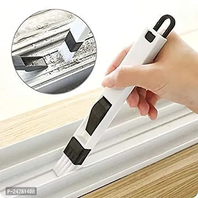 Divviks Window Groove Frame Cleaning Brush and Dust Cleaning Brush for Window Slot Keyboard with Mini Dustpan, Door Track Cleaning Brushes, Dust Cleaner Tool for All Corners Edges and Gaps (Pack of 2)