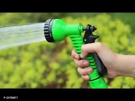 Divviks Seven Mode Pattern High Pressure Garden Hose Nozzle Water Spray Gun Green Colour-thumb0