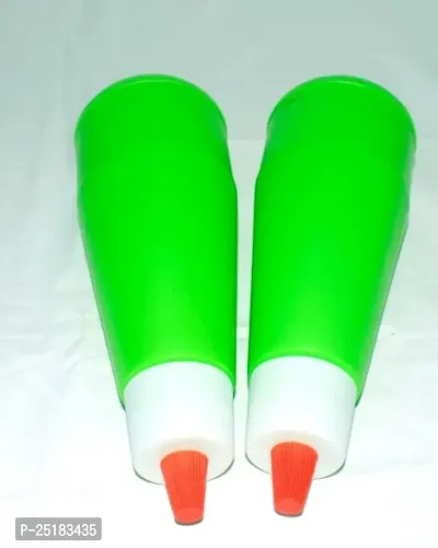 Divviks Plastic Squeeze Bottle Ketchup Mustard Honey Sauce Dispenser Bottle (400 ML, Green color, Pack of 2)-thumb0