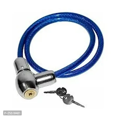 Divviks Heavy Duty Multipurpose Cable Lock for Bike, Luggage, Helmet, Steel Keylock, Anti-Theft Lock with 2 Keys (Multicolor) Pack of 1-thumb0