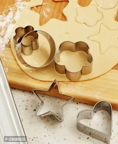 12 Pc Set Stainless Steel Cookie Cutter Shapes for Kids-thumb0