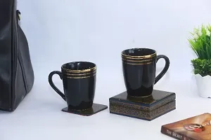 Coffee Mug Set of 2 Pieces Black Heavy Gold-thumb1