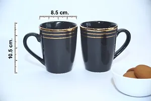 Coffee Mug Set of 2 Pieces Black Heavy Gold-thumb2