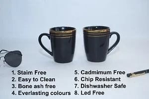 Coffee Mug Set of 2 Pieces Black Heavy Gold-thumb3