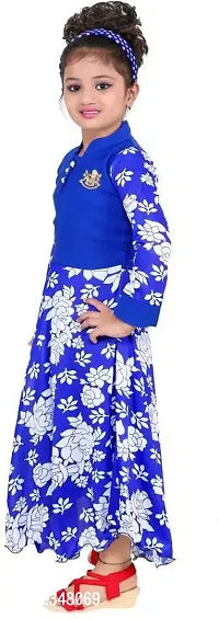 Blue Designer Full Sleeves Full Length Party Dress-thumb2