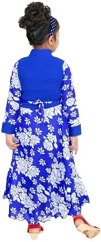 Blue Designer Full Sleeves Full Length Party Dress-thumb2