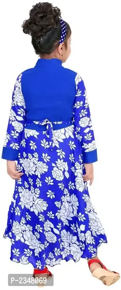 Blue Designer Full Sleeves Full Length Party Dress-thumb3