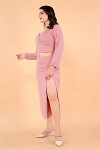 Women Puff Sleeve Wrap one Piece Party Wear Bodycon Midi Dress-thumb2