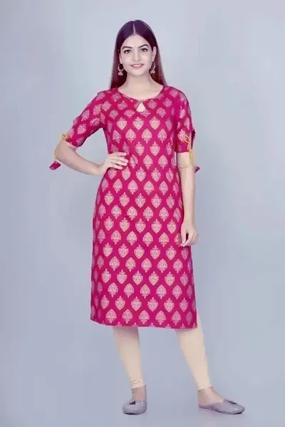 Women Viscose Rayon Straight Kurta