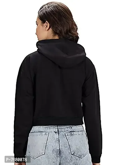 MH Mode Womens Cotton BTS Printed Crop Hooded Sweatshirt-thumb2