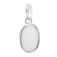 ARIHANT GEMS & JEWELS 5.25 Ratti Non-Precious Metal Silver Natural and Certified White Opal Astrological Gemstone Silver Pendant for Men and Women-thumb1