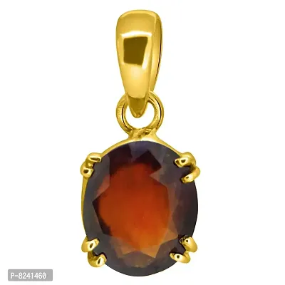Arihant Gems & Jewels 5.25 Ratti Hessonite Garnet (Gomed) Gemstone with Panchdhatu Pendant | Natural and Certified | Astrological Gemstone | Unisex Both for Men & Women