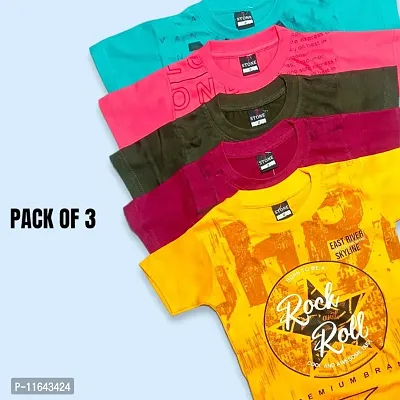 Boys T-shirt Pack Of 3 (Assorted Colors)-thumb0