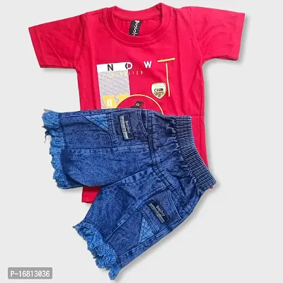 Red T Shirt and Shorts Set