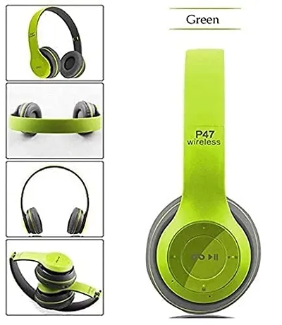 P47 Wireless On Ear Headphones with Stereo Memory Card Support Bluetooth Headset