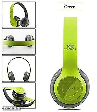 P47 Wireless On Ear Headphones with Stereo Memory Card Support Bluetooth Headset-thumb0