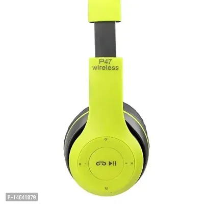 P47 Wireless On Ear Headphones with Stereo Memory Card Support Bluetooth Headset-thumb0