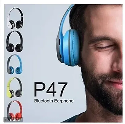 P47 Wireless Bluetooth Portable Sports Headphones with Microphone, Stereo FM, Memory Card Support-thumb0