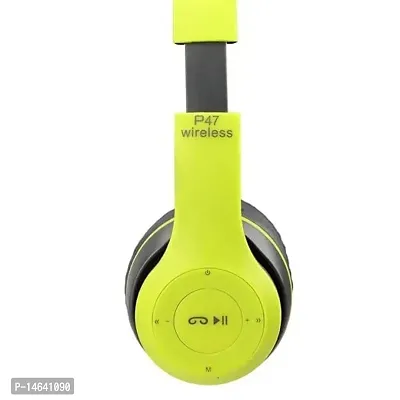 P47 Wireless Bluetooth Portable Sports Headphones with Microphone, Stereo FM, Memory Card Support