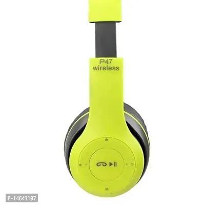 P47 Wireless Bluetooth Portable Sports Headphones with Microphone, Stereo FM, Memory Card Support