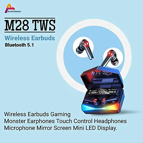 M28 Earbuds Airbuds with Charging Case Power-Full Stereo Sound Headph