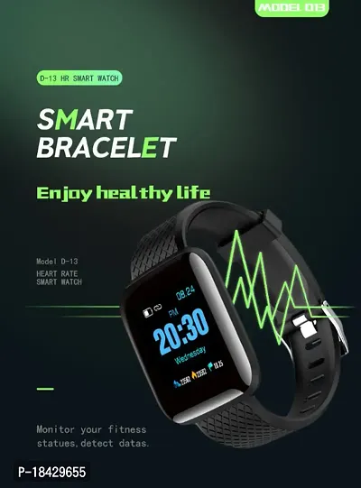 Smartest Id116 Plus Bluetooth Smart Fitness Band Watch With Heart Rate Activity Tracker Waterproof Body Step And Calorie Counter Distance Measure Oled Touchscreen For Men Women-thumb0