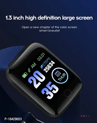 Smartest Id116 Plus Bluetooth Smart Fitness Band Watch With Heart Rate Activity Tracker Waterproof Body Step And Calorie Counter Distance Measure Oled Touchscreen For Men Women