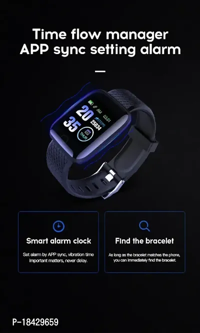 Smartest ID116 Plus Bluetooth Smart Fitness Band Watch with Heart Rate Activity Tracker Waterproof Body, Step and Calorie Counter, Distance Measure, OLED Touchscreen for Men/Women-thumb0