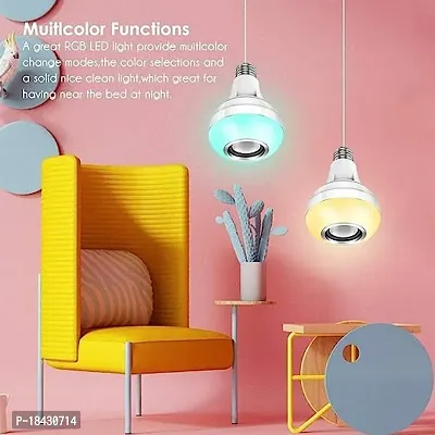 Wireless Bluetooth LED Music Bulb Colourful Lamp Built-in Audio Speaker Music Player With Remote Control-thumb0