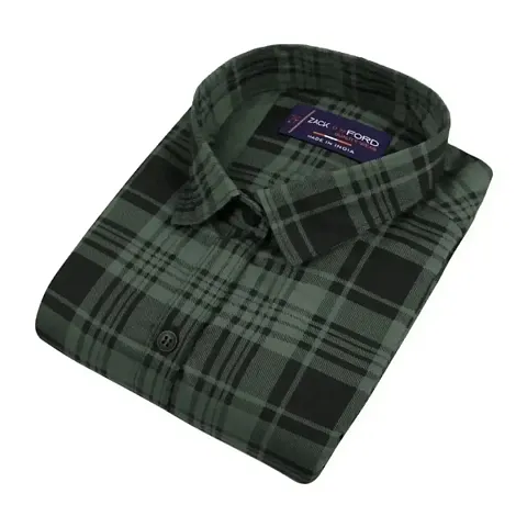 Mens Cotton Long Sleeves Solid Slim Fit Casual Shirt