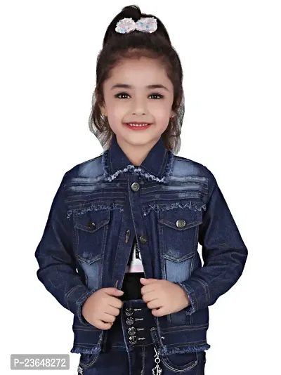 Exclusive Range Stylish  Good Quality Denim Jacket For Girls  Boy-thumb0