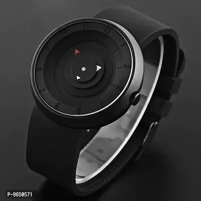 Stylish Black Silicone Analog Unisex Watches-thumb0