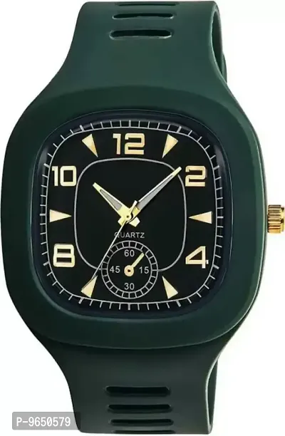 Stylish Green Silicone Analog Unisex Watches-thumb0