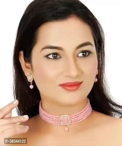 Stylish Pink Alloy  Jewellery Set For Women-thumb0