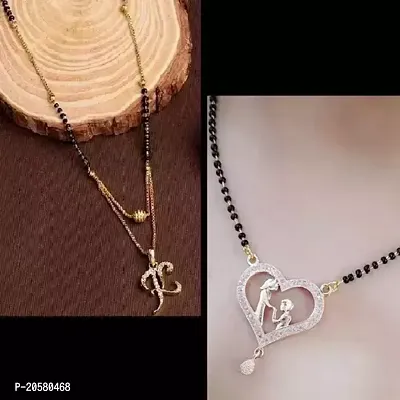 K Letter Alphabet Mangalsutra With Gift Of Couple Propose In Heart Mangalsutra Combo