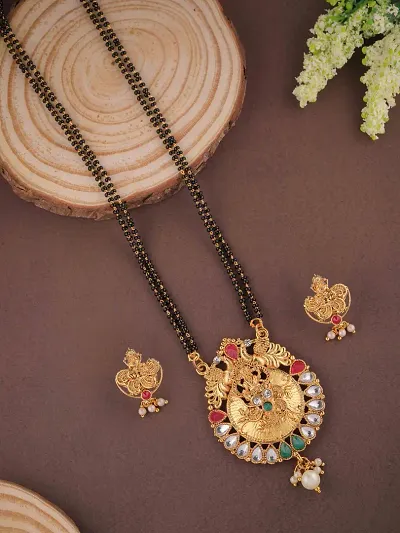Attractive Alloy Mangalsutra with Earrings for Women