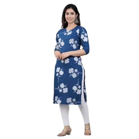 Peterman Women's Rayon Embroidered Straight Kurti Designer Attractive Look for Women and Girls