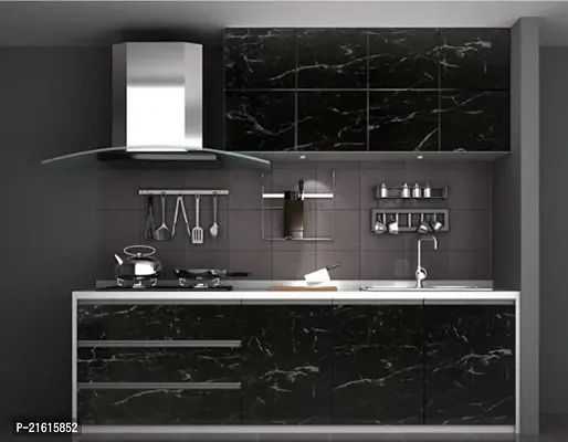 Paper for Kitchen Countertops Desk Cabinets Waterproof(Black) Anti-Mold Marble foil for Wall Size and Black Marble Foil Paper Sticker Roll for Kitchen Wall, Drawers Brand: Zelofy-thumb0