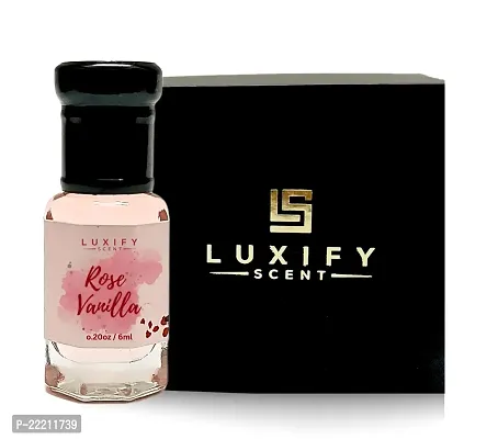 LUXIFY SCENT Rose Vanilla Attar | Designer Luxury Fragrance | 24+ hours lasting | Alcohol Free | 6ml