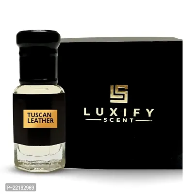 LUXIFY SCENT Tuscan Leather Attar | Designer Niche Fragrance | Alcohol Free | Natural Perfume Oil | 24+ Hours Lasting | Luxury Gift Pack