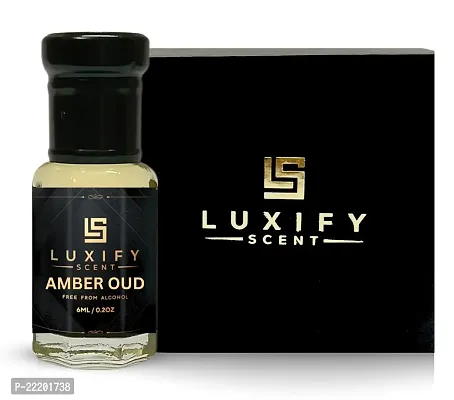 LUXIFY SCENT Amber Oud Attar | Alcohol Free | 24+ Hours Lasting | Premium Luxury | Gift Pack For Men | 6ml (Pack of 1)?