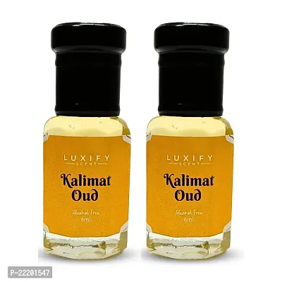 Luxify Scent Oud Kalemat Attar | A+ Quality | Alcohol Free | Natural Perfume Oil | 24+ Hours Lasting | 6ml (Pack of 2)
