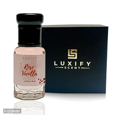 LUXIFY SCENT Rose Vanilla Attar Concentrated Oil | Natural | 24 hour+ Lasting | Free from Alcohol | Paraben Free | 6ml Roll on
