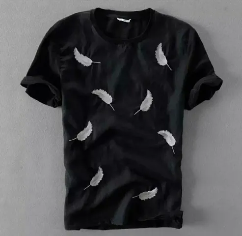 Fabulous black Polyester Printed T-Shirt For Men